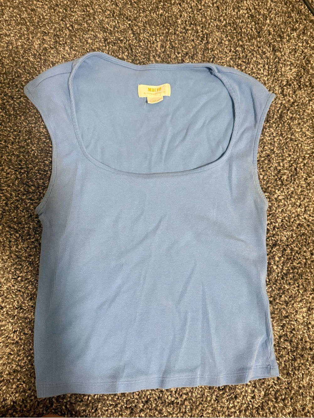 Maeve blue square neck tank